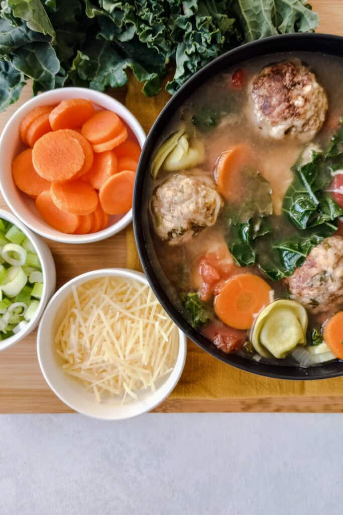 Turkey and chicken meatballs taste amazing in this soup as well.