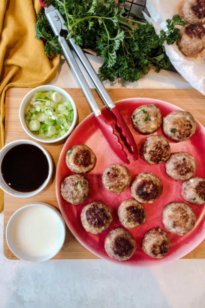 Pan-searing meatballs adds more flavor to this dish.