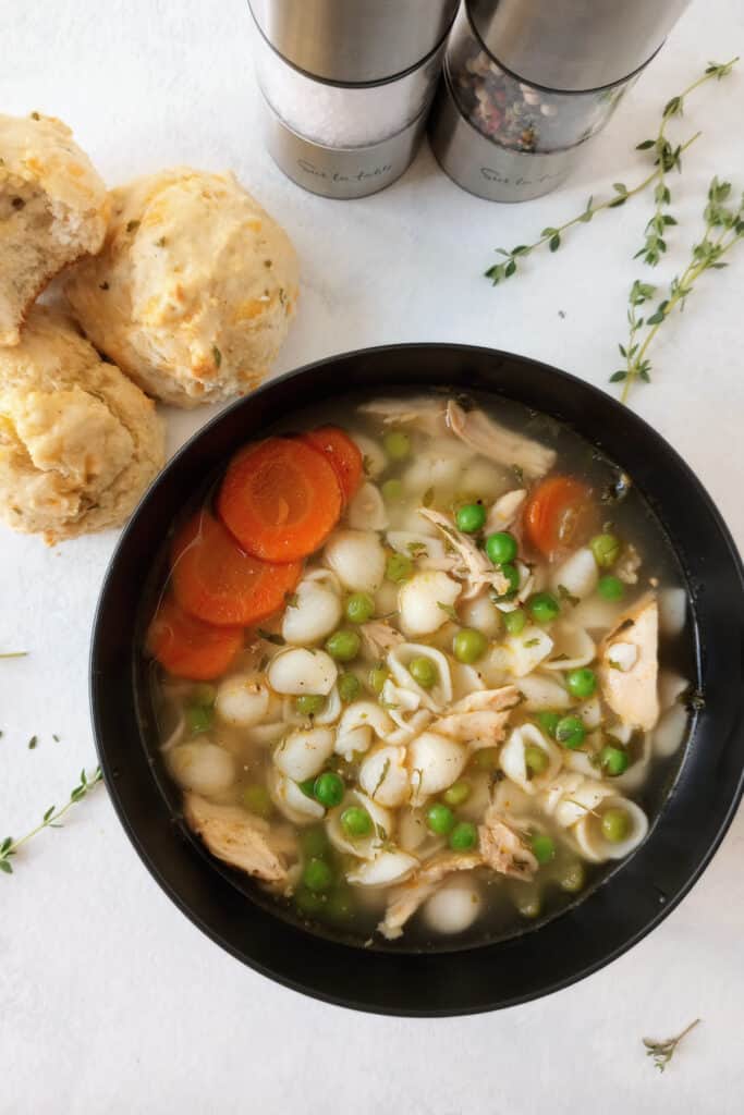 Fresh sea salt and ground black pepper give this soup a savory taste.