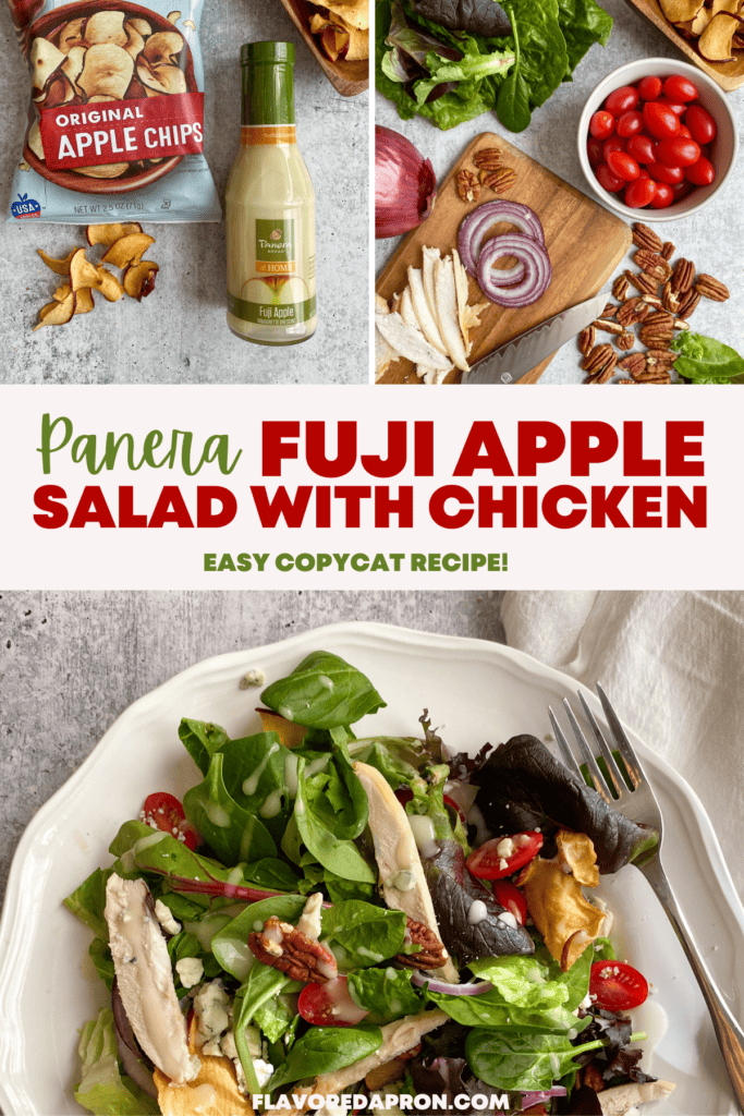 Pinterest pin for Panera fuji apple salad copycat recipe.