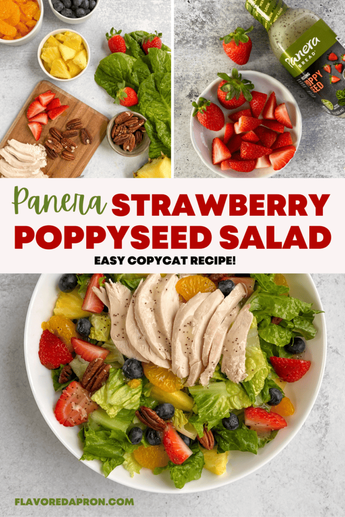 Pinterest pin for Panera Strawberry Poppyseed Salad Copycat Recipe.