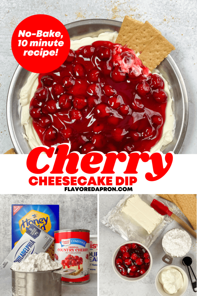 Pinterest pin for How to Make Cherry Cheesecake Dip..