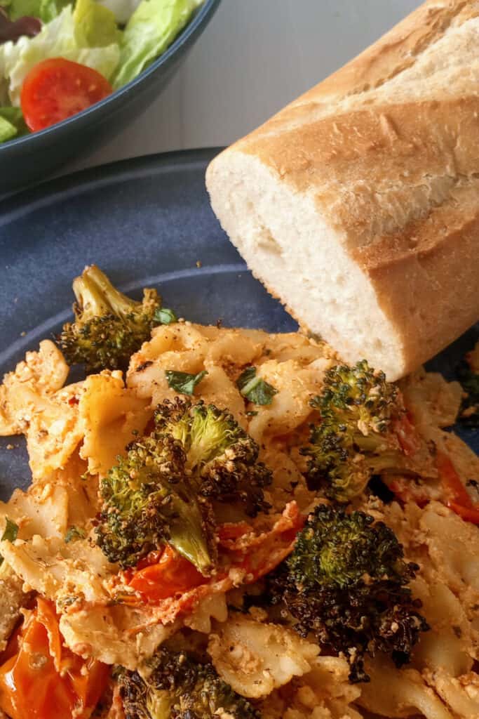Viral TikTok pasta with charred broccoli. 