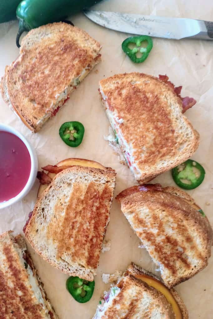 Grilled cheese with cream cheese and jalapenos! 