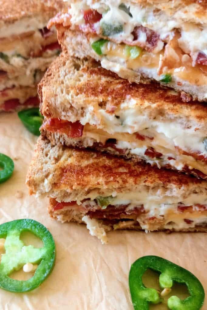 Ready to eat jalapeno popper grilled cheese! Served with two ingredients raspberry dipping sauce. 
