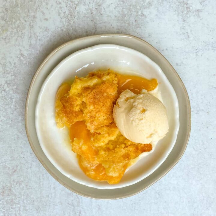 Peach Cobbler with Canned Peaches & Cake Mix