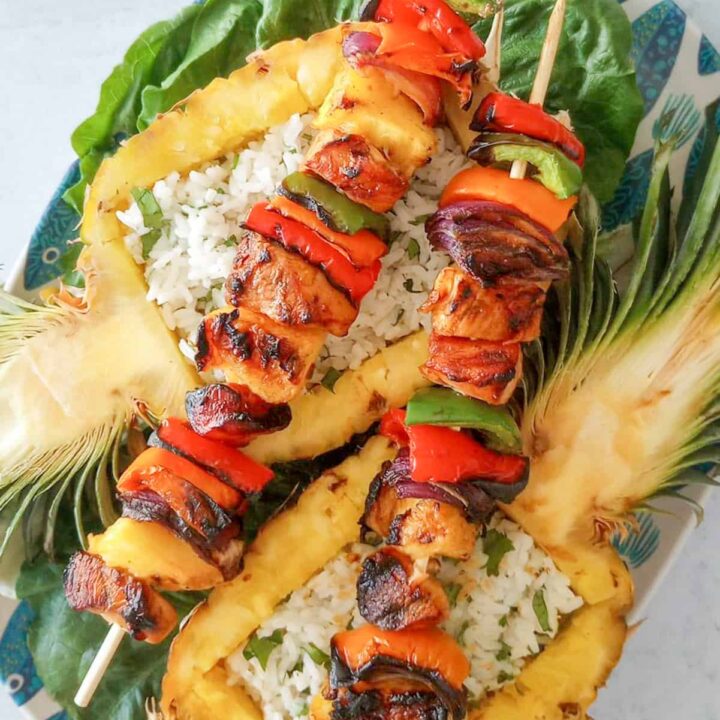 Pineapple Chicken Kabobs (Grilled or Cook in the Oven) 