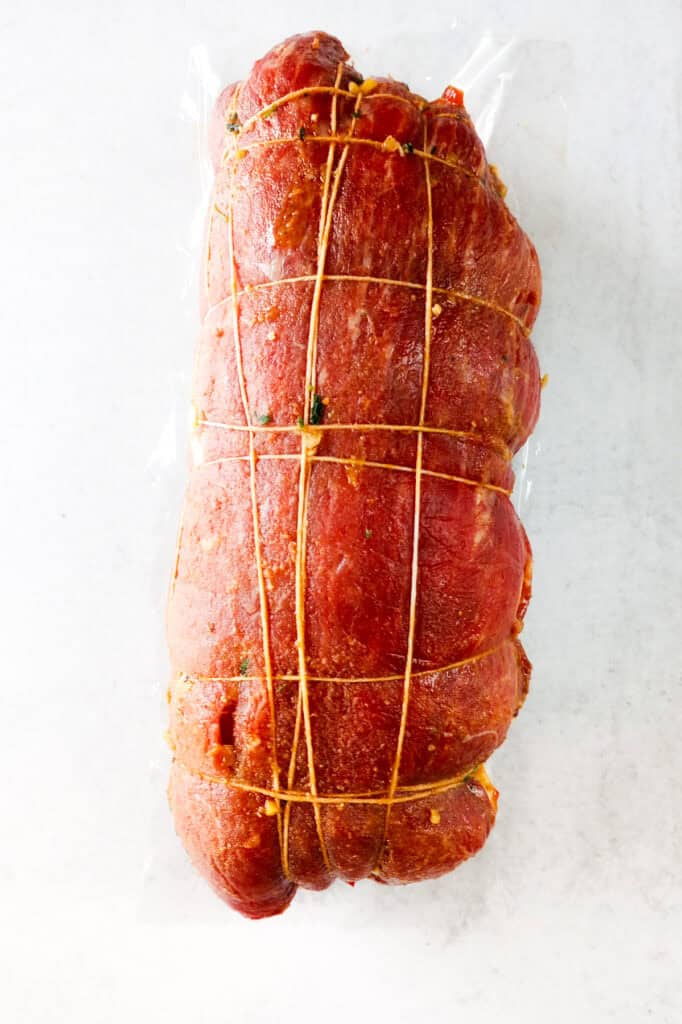 Steak and cheese all rolled up and ready to be grilled or try cooking this in the oven. 